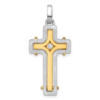 30x18mm Two Tone Diamond Cross Mounting