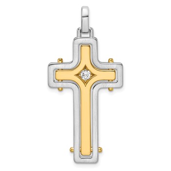 36x21.6mm Two Tone Diamond Cross Mounting