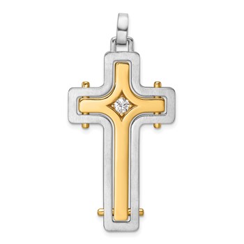 42x25.2mm Two Tone Diamond Cross Mounting