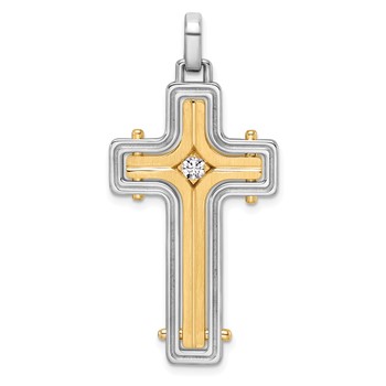 36x21.6mm Two Tone Diamond Cross Mounting