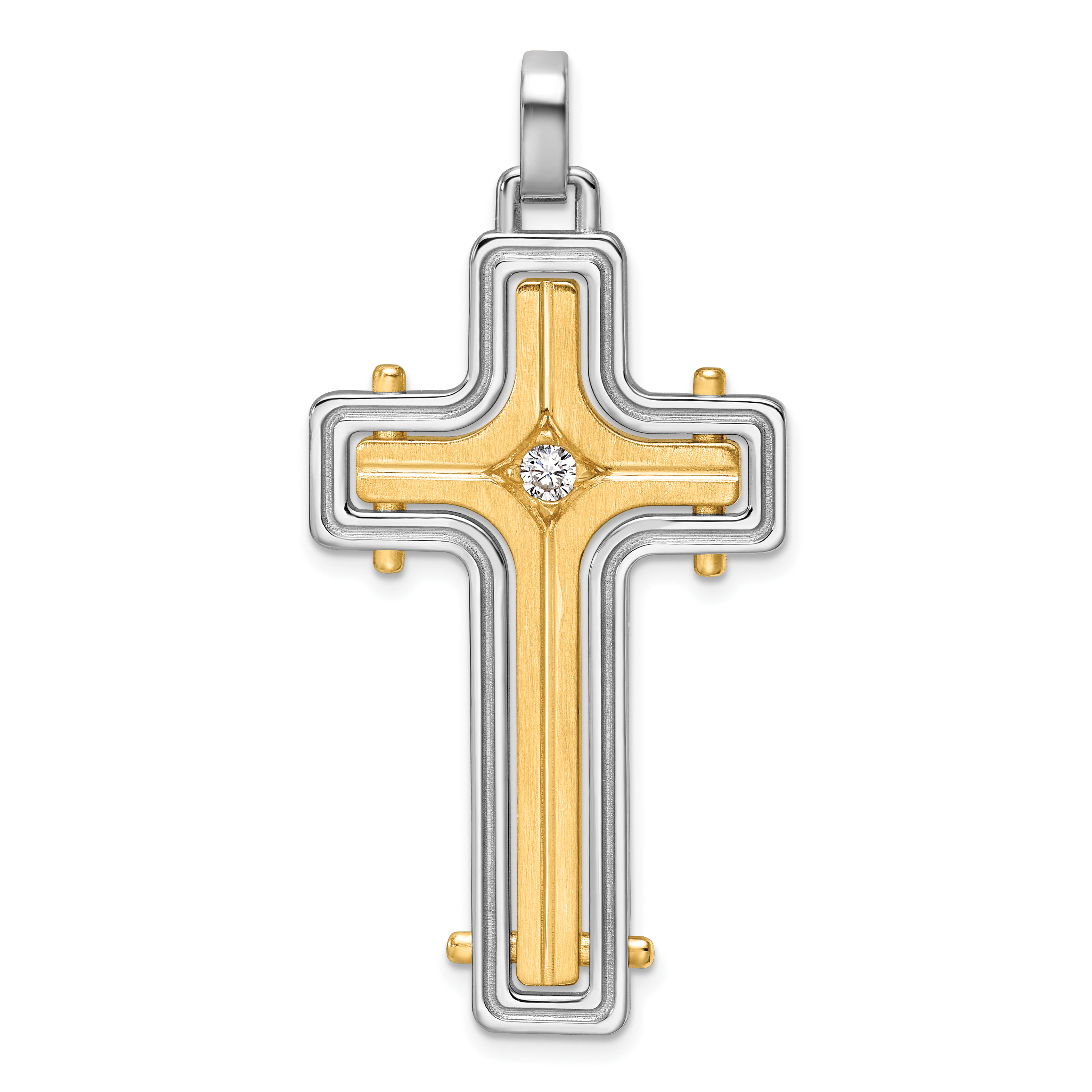 14k Two-Tone Polished and Brushed Fancy Link Bracelet並行輸入品 Leslie\u0027s 14k Tri-color Polished and Brushed Link Bracelet | Priddy