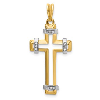 29.5x18mm Two Tone Diamond Cross Mounting