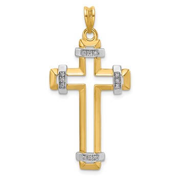 35.37x21.6 mm Two Tone Diamond Cross Mounting