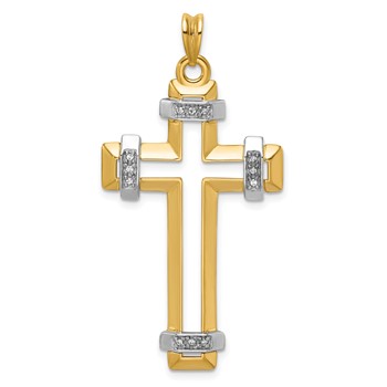41.29x25.2 mm Two Tone Diamond Cross Mounting