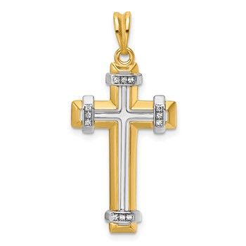 29.5x18mm Two Tone Diamond Cross Mounting