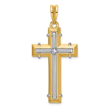 41.29x25.2 mm Two Tone Diamond Cross Mounting