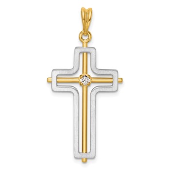 32.4 x 20.4 mm Two Tone Diamond Cross Mounting