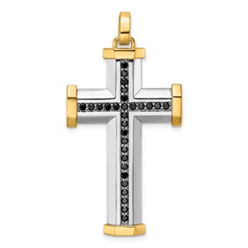 42.96X26.4mm Two Tone Diamond Cross Mounting