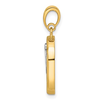 14K Two-tone IBGoodman Polished Square Masonic Compass Pendant — alternate view