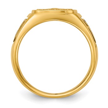 14K Two-tone IBGoodman Men's Black Enamel Sun Masonic Ring — alternate view