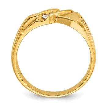IB Goodman 14k Mens Polished and Grooved 3-Stone Ring Mounting — alternate view