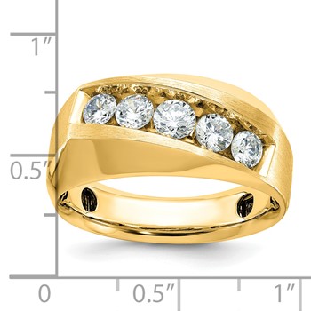 14k IBGoodman Men's Polished and Satin 5-Stone Ring Mounting — alternate view