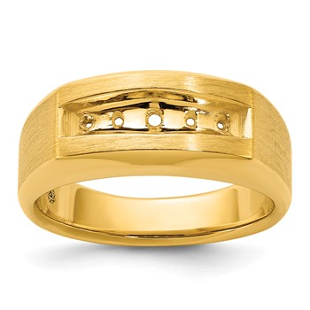 IB Goodman 14k Mens Polished and Satin 5-Stone Ring Mounting