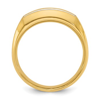 IBGoodman 14k Men's Polished and Satin 5-Stone 1/2 Carat AA Quality Diamond Ring — alternate view