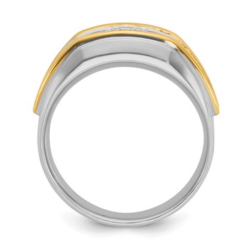 IB Goodman 14k Two-tone Mens Polished 3-Stone Ring Mounting — alternate view