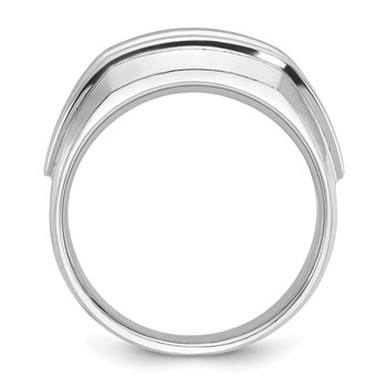 IB Goodman 14k White Gold Mens 3-Stone Ring Mounting — alternate view