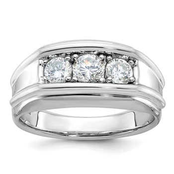 IB Goodman 14k White Gold Mens 3-Stone Ring Mounting