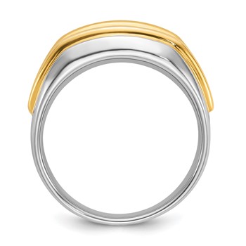 IB Goodman 14k Two-tone Mens 3-Stone Ring Mounting — alternate view