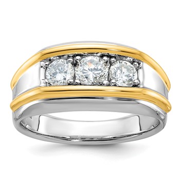 IB Goodman 14k Two-tone Mens 3-Stone Ring Mounting