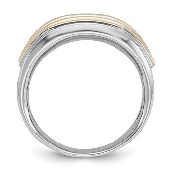 IB Goodman 14k Two-tone Mens Polished 2-Row Ring Mounting — alternate view