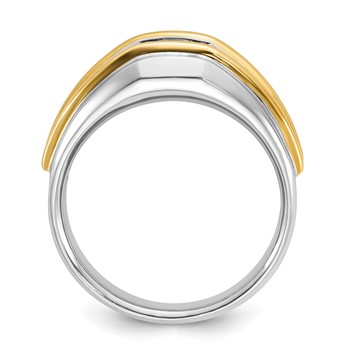 14k Two-tone IBGoodman Men's Polished Solitaire Ring Mounting — alternate view