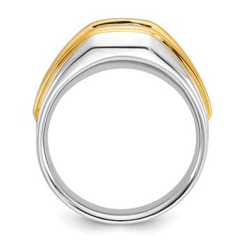 14k Two-tone IBGoodman Men's Polished Solitaire Ring Mounting — alternate view