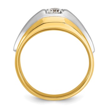 IB Goodman 14k Two-tone Mens Polished and Satin Diamond Ring Mounting — alternate view