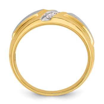 IBGoodman 14k Two-tone Men's Polished and Satin 3-Stone Ring Mounting — alternate view
