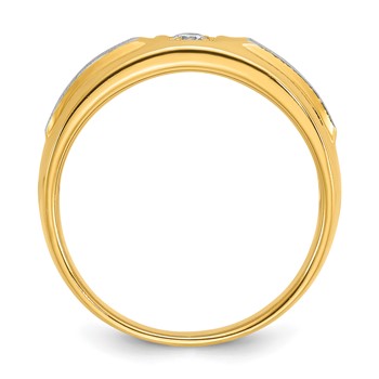 10k Two-tone IBGoodman Men's Polished and Satin Diamond Ring Mounting — alternate view