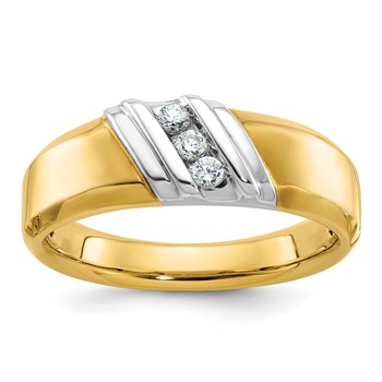 IBGoodman 14k Two-tone 1/6 carat Lab Grown Diamond VS/SI+ G+ Complete Polished Men's Ring