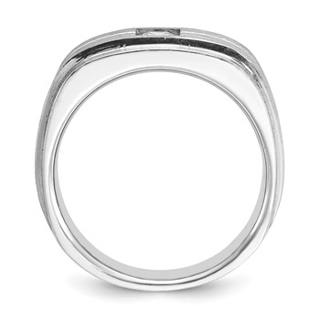 IB Goodman 14k White Gold Mens Polished and Satin Diamond Ring Mounting — alternate view