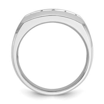 IB Goodman 14k White Gold Mens Polished and Satin 5-Stone Ring Mounting — alternate view
