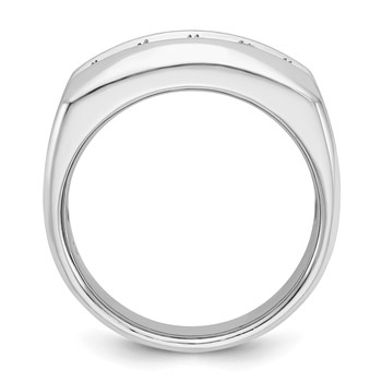 IB Goodman 14k White Gold Mens Polished and Satin 5-Stone Ring Mounting — alternate view