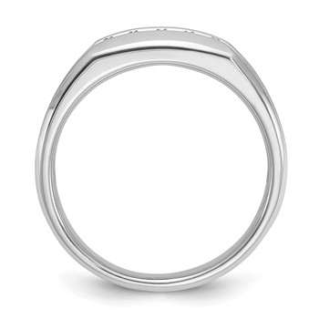 IB Goodman 14k White Gold Mens Polished and Satin 5-Stone Ring Mounting — alternate view