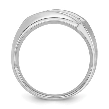 IB Goodman 14k White Gold Mens Polished and Satin 5-Stone Ring Mounting — alternate view