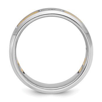 IBGoodman 14k Two-tone Men's Polished Satin and Cut-Out 3-Stone Ring Mounting — alternate view