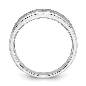 IB Goodman 14k White Gold Mens Polished and Satin 3-Stone Diamond Ring Mounting — alternate view