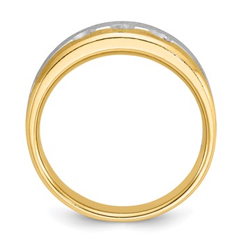 IB Goodman 14k Two-tone Mens Polished and Satin 3-Stone Diamond Ring Mounting — alternate view