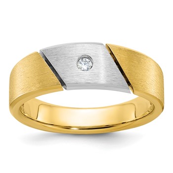 IB Goodman 14k Two-tone Mens Polished and Satin Diamond Ring Mounting