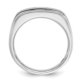 IB Goodman 14k White Gold Mens Polished and Satin Diamond Ring Mounting — alternate view