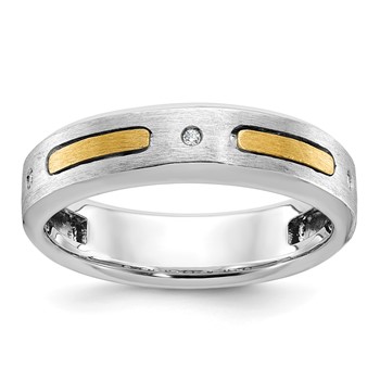 IB Goodman 14k Two-tone Mens Polished and Satin Diamond Ring Mounting