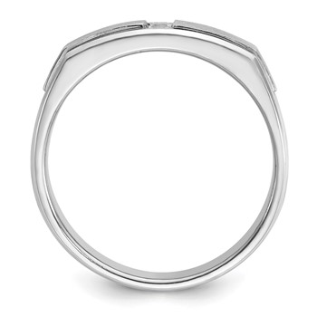 IBGoodman 14k White Gold Men's Polished and Satin Ring Mounting — alternate view