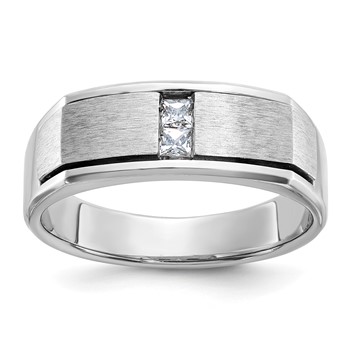 IBGoodman 14k White Gold Men's Polished and Satin Ring Mounting