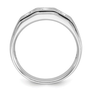 IB Goodman 14k White Gold Mens Polished and Satin Diamond Ring Mounting — alternate view