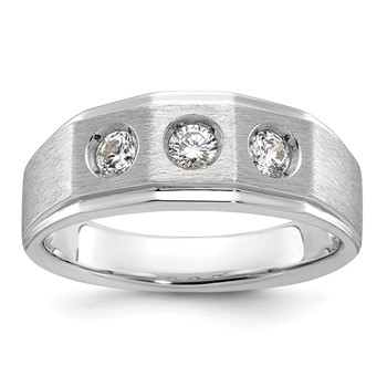 IB Goodman 14k White Gold Mens Polished and Satin Diamond Ring Mounting