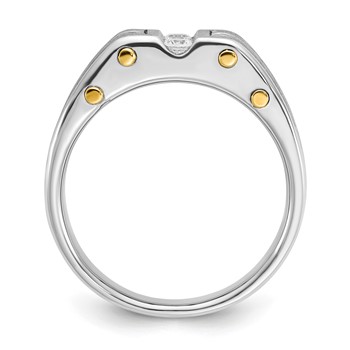 IB Goodman 14k Two-tone Mens Polished and Satin Diamond Ring Mounting — alternate view