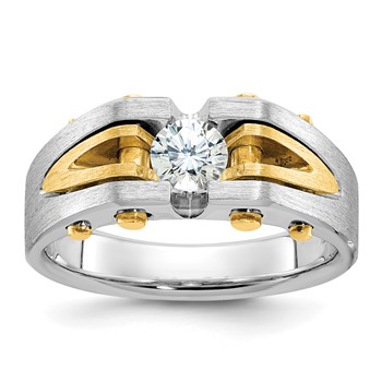 IB Goodman 14k Two-tone Mens Polished and Satin Diamond Ring Mounting