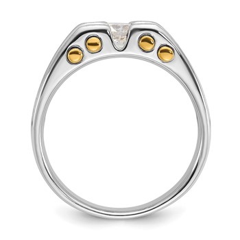 14ktt IBGoodman Men's Polished Satin & Cut-Out Solitaire Ring RAW CAST — alternate view