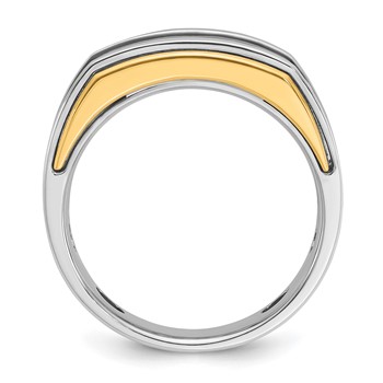 IB Goodman 14k Two-tone Mens Polished 5-Stone Ring Mounting — alternate view