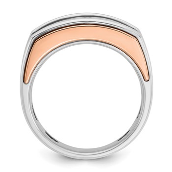 IBGoodman 10k Two-tone Men's Polished and Cut-Out 5-Stone Ring Mounting — alternate view